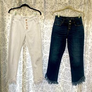 INC Cropped fringe jean
